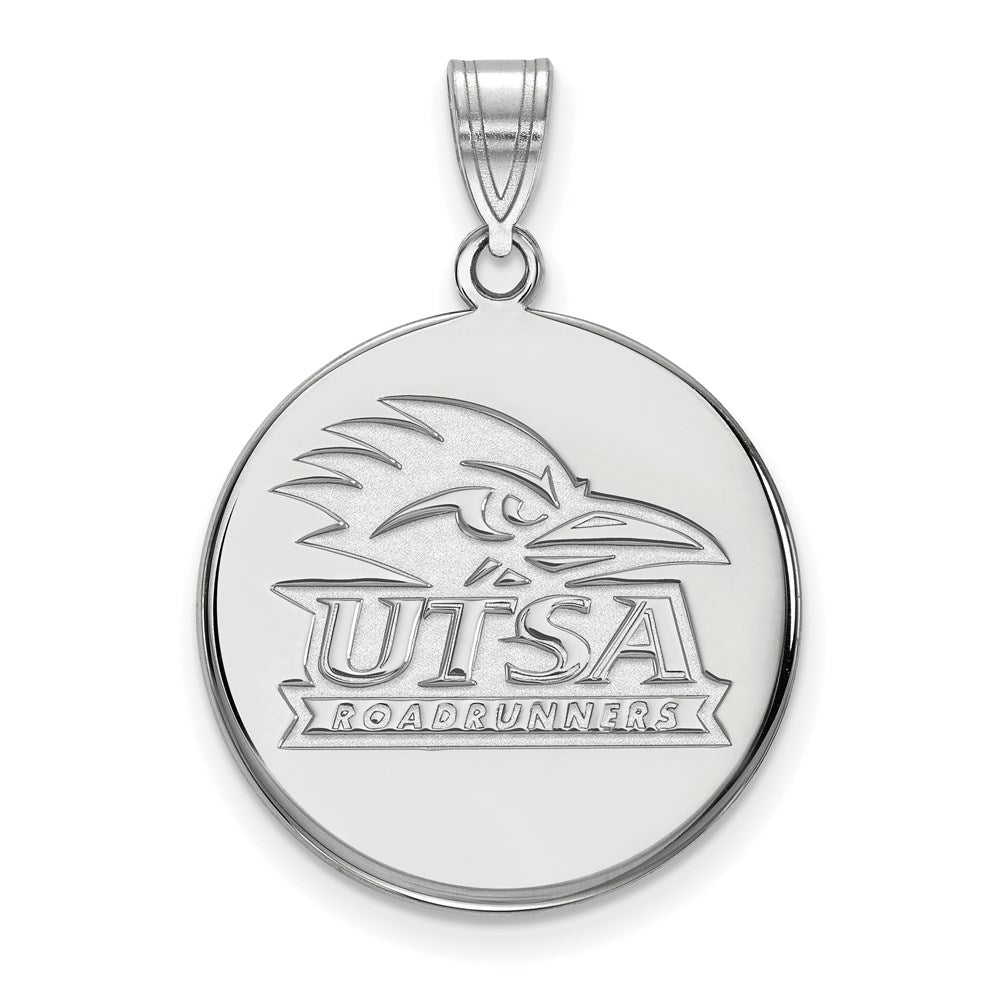 14k White Gold LogoArt University of Texas at San Antonio Large Disc Pendant
