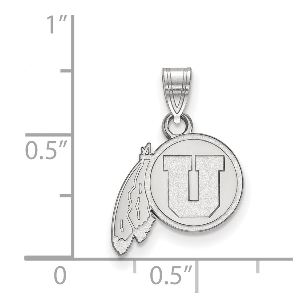14k White Gold LogoArt University of Utah Small Pendant