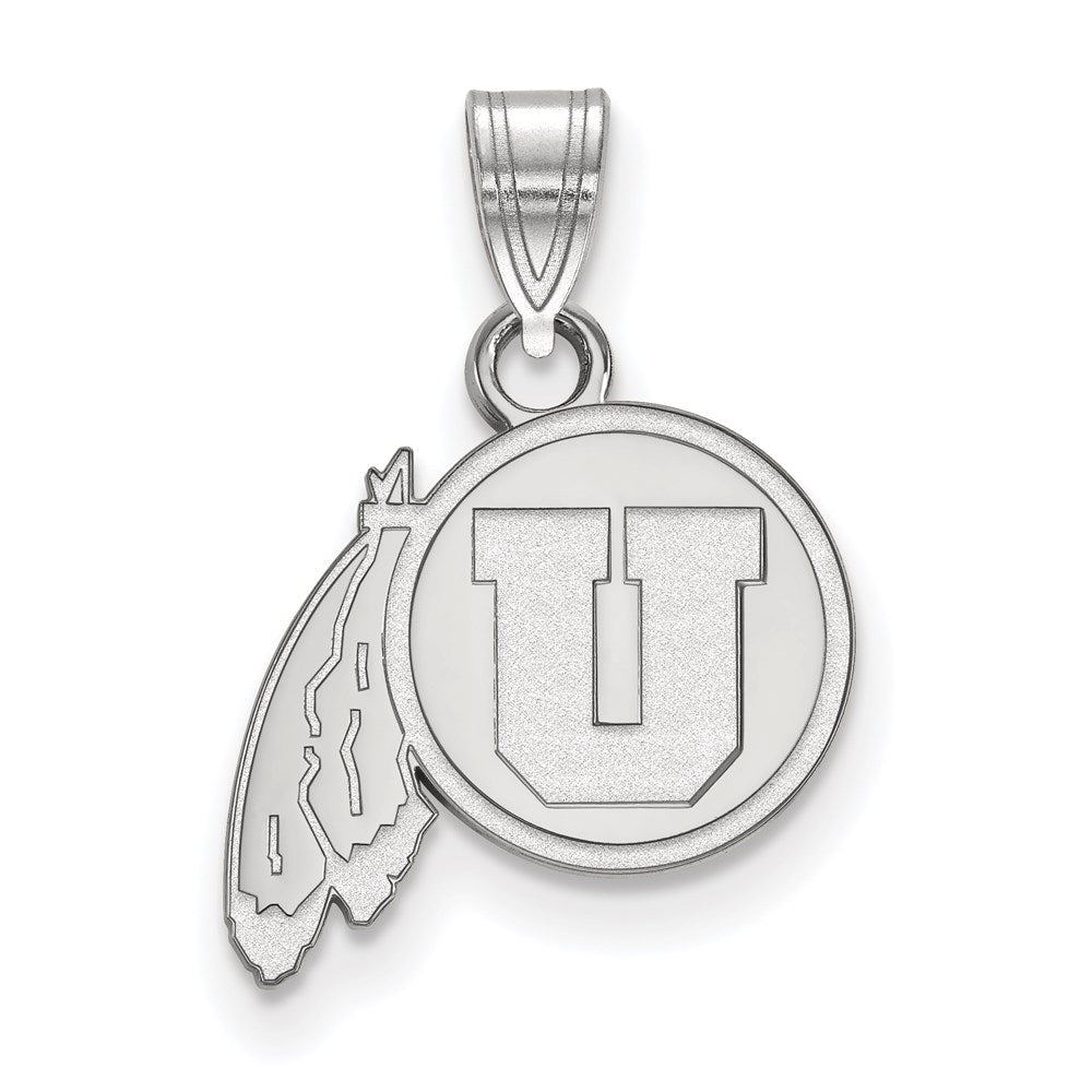 14k White Gold LogoArt University of Utah Small Pendant