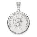 14k White Gold LogoArt Virginia State University Large Disc Pendant