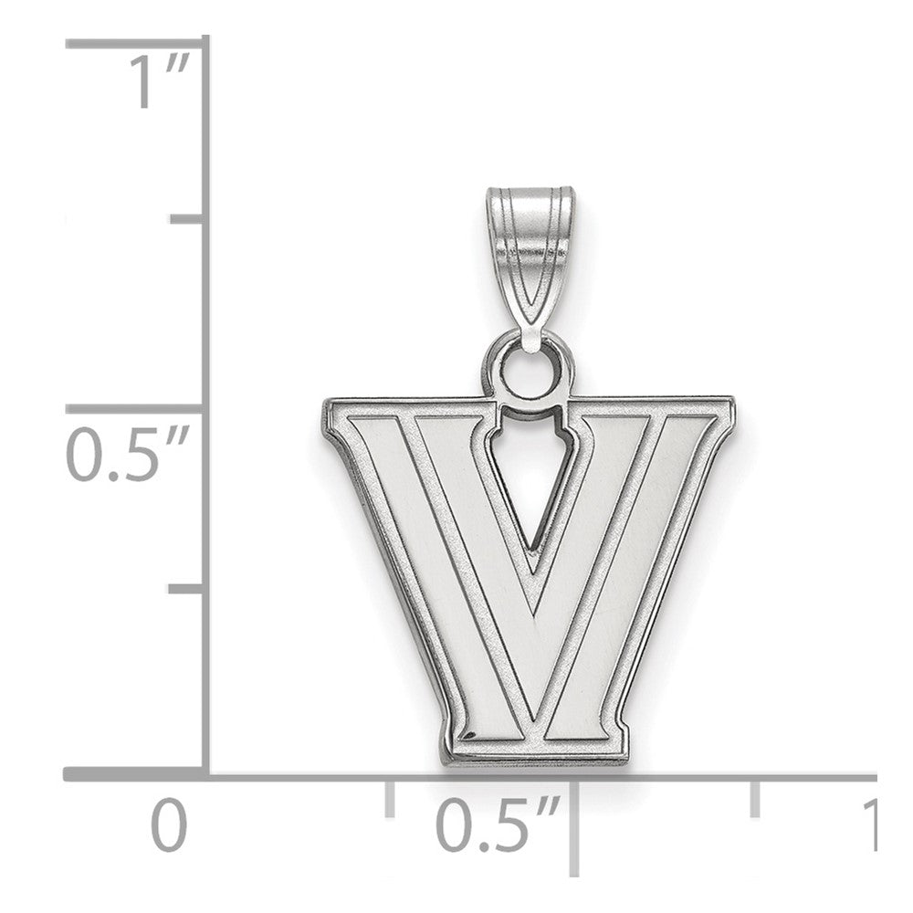 10k White Gold LogoArt Villanova University Letter V Small Pendant