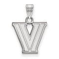 10k White Gold LogoArt Villanova University Letter V Small Pendant