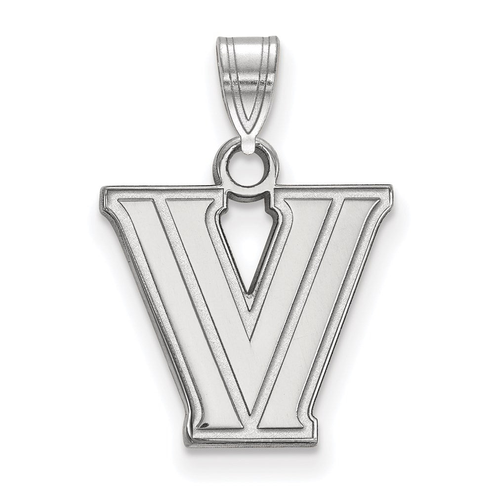 14k White Gold LogoArt Villanova University Letter V Small Pendant