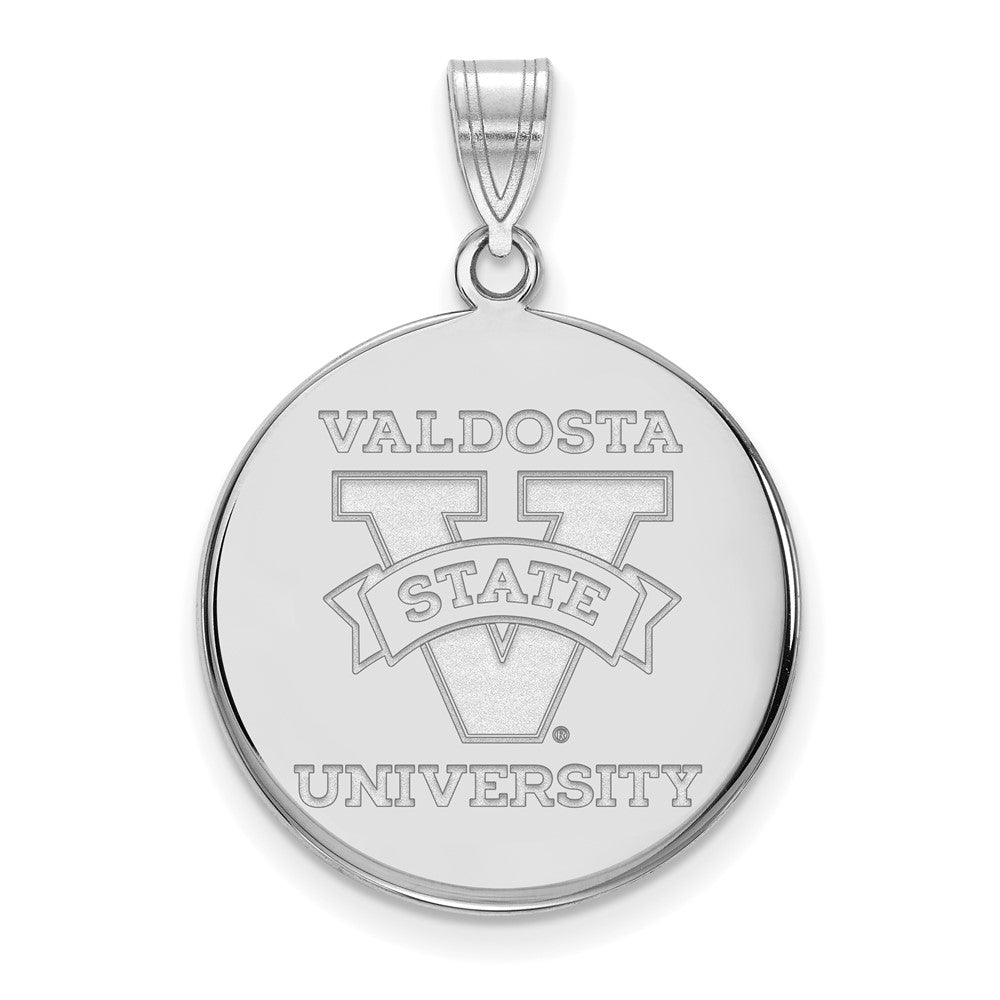 Sterling Silver Rhodium-plated LogoArt Valdosta State University Large Disc Pendant