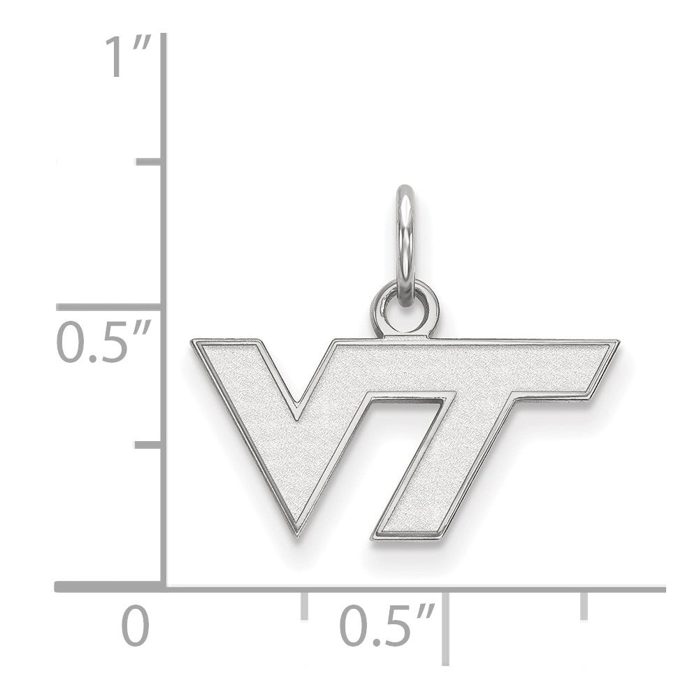10k White Gold LogoArt Virginia Tech V-T Extra Small Pendant