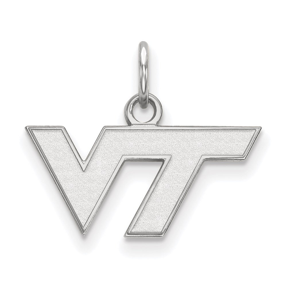 14k White Gold LogoArt Virginia Tech V-T Extra Small Pendant