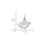 Sterling Silver Rhodium-plated NHL LogoArt Minnesota Wild Extra Small Pendant