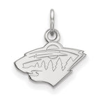 Sterling Silver Rhodium-plated NHL LogoArt Minnesota Wild Extra Small Pendant