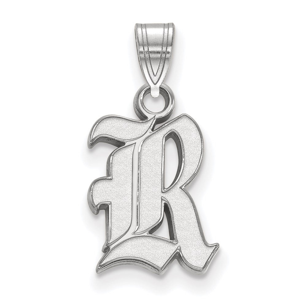 Sterling Silver Rhodium-plated LogoArt Rice University Letter R Small Pendant