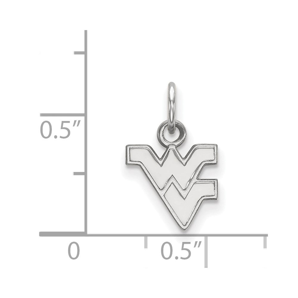 10k White Gold LogoArt West Virginia University W-V Extra Small Pendant
