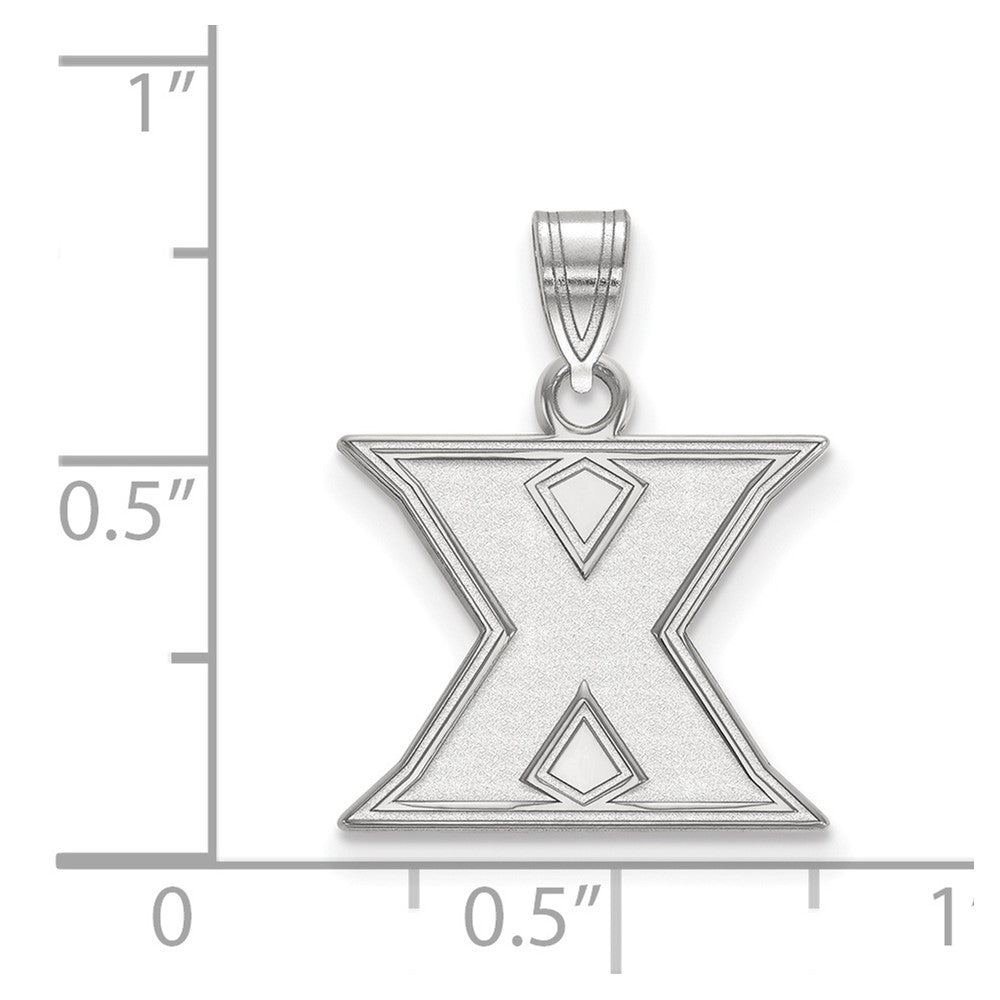 Sterling Silver Rhodium-plated LogoArt Xavier University Letter X Small Pendant