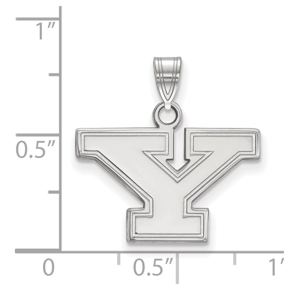 Sterling Silver Rhodium-plated LogoArt Youngstown State University Letter Y Small Pendant
