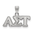 Sterling Silver Rhodium-plated LogoArt Alpha Sigma Tau Sorority Greek Letters Small Pendant