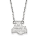 Sterling Silver Rhodium-plated LogoArt American University Small Pendant 18 inch Necklace