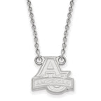Sterling Silver Rhodium-plated LogoArt American University Small Pendant 18 inch Necklace