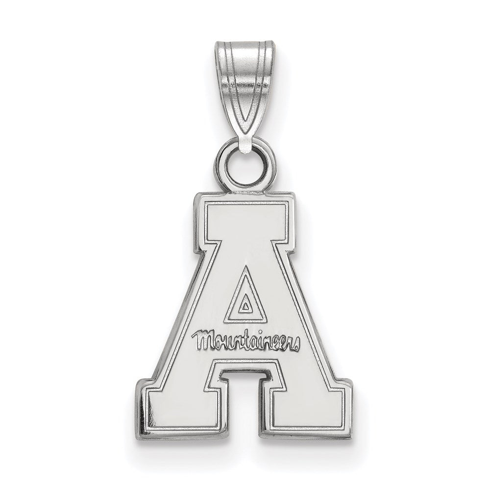 Sterling Silver Rhodium-plated LogoArt Appalachian State University Small Pendant