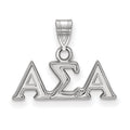 Sterling Silver Rhodium-plated LogoArt Alpha Sigma Alpha Sorority Greek Letters Small Pendant