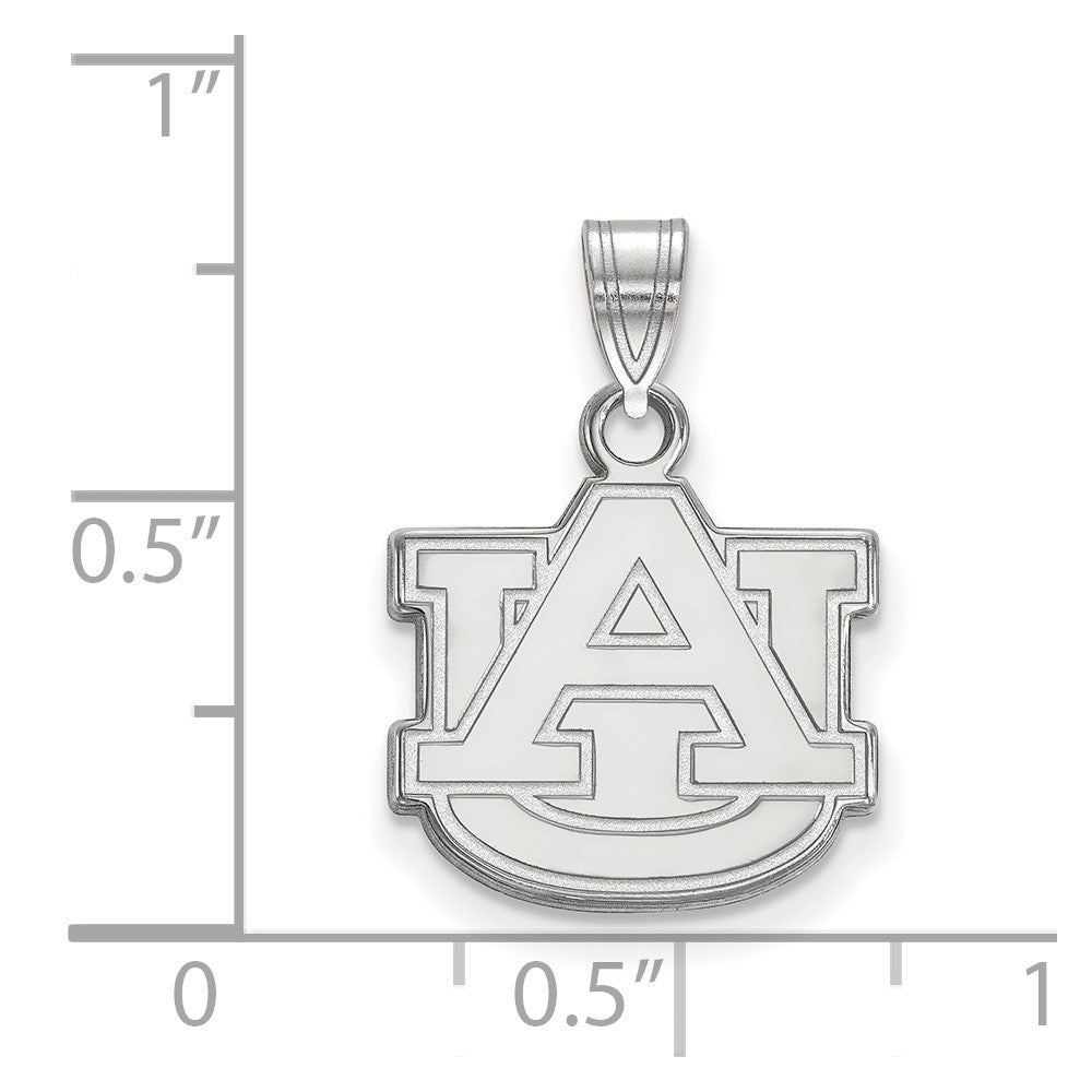 14k White Gold LogoArt Auburn University A-U Small Pendant