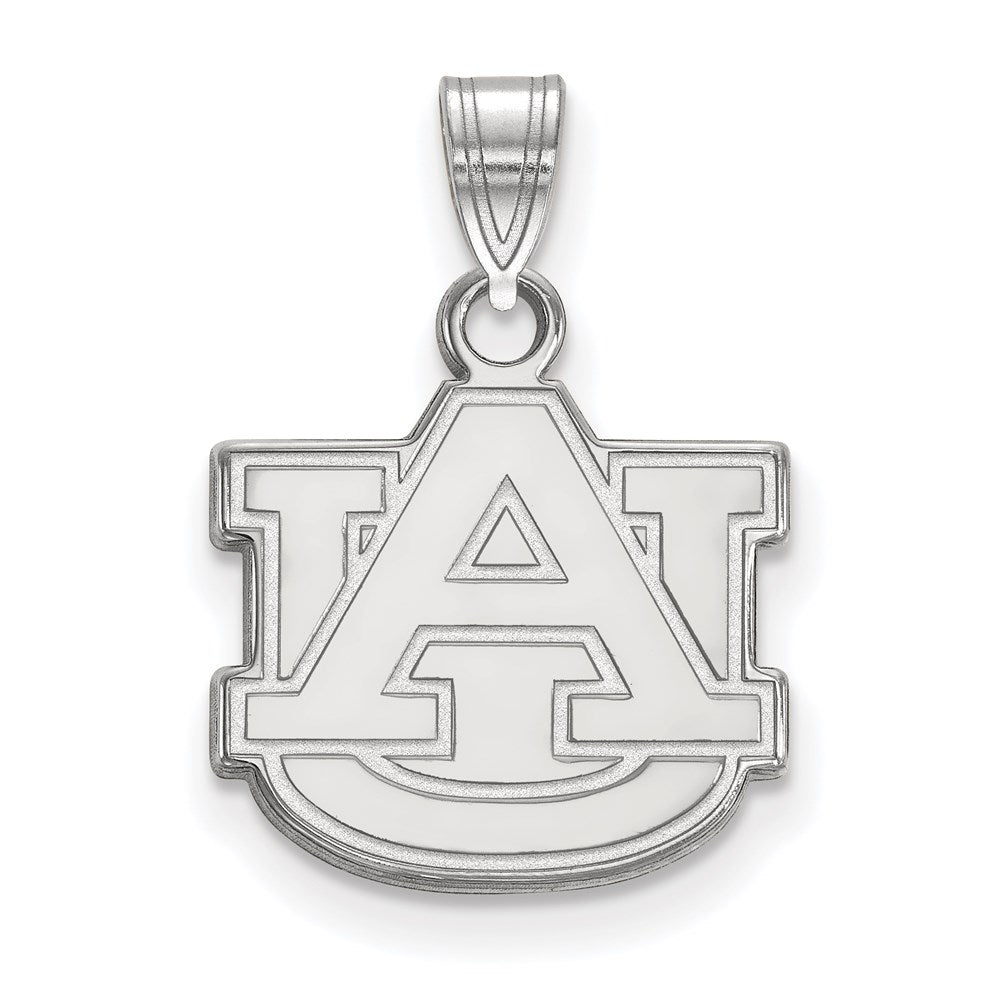 14k White Gold LogoArt Auburn University A-U Small Pendant