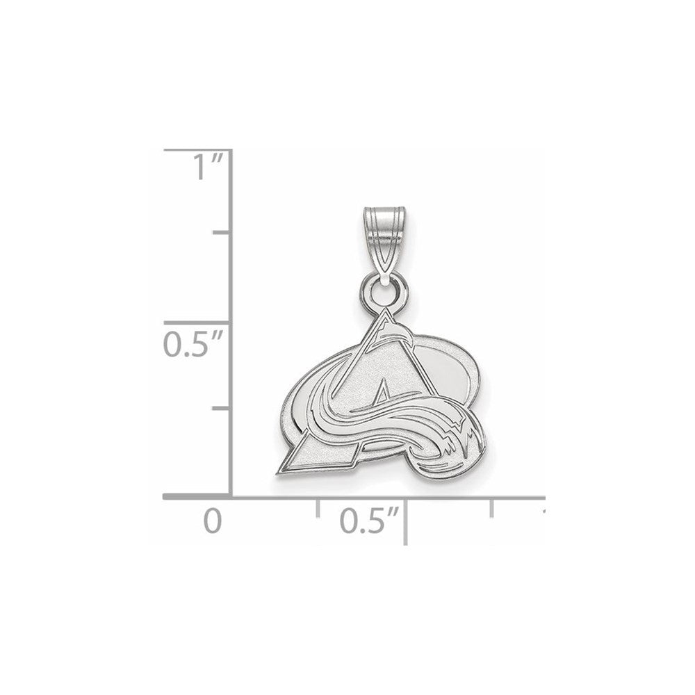 Sterling Silver Rhodium-plated NHL LogoArt Colorado Avalanche Letter A Small Pendant