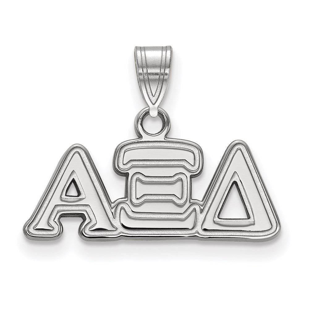 Sterling Silver Rhodium-plated LogoArt Alpha Xi Delta Sorority Greek Letters Small Pendant
