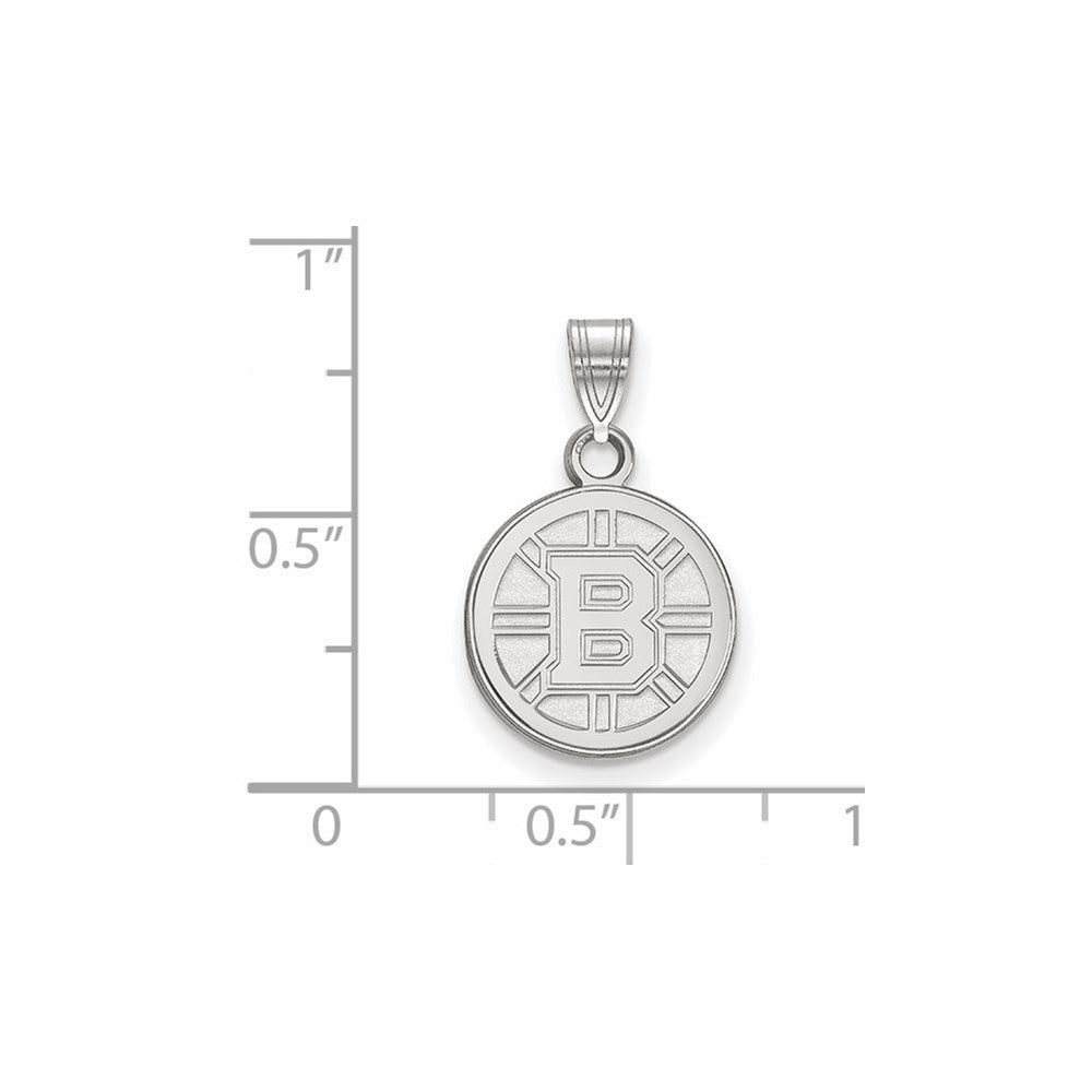 14k White Gold NHL LogoArt Boston Bruins Small Pendant