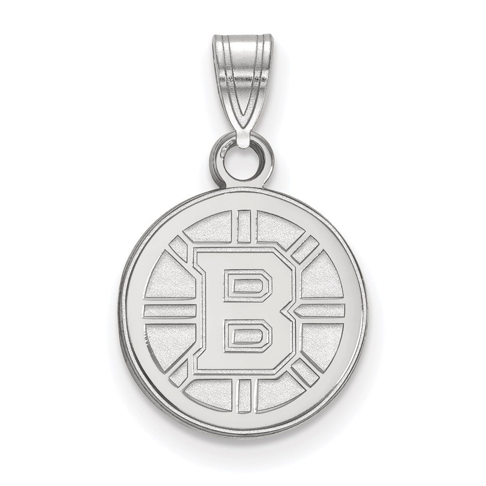 10k White Gold NHL LogoArt Boston Bruins Small Pendant