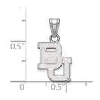 Sterling Silver Rhodium-plated LogoArt Baylor University Bears Small Pendant