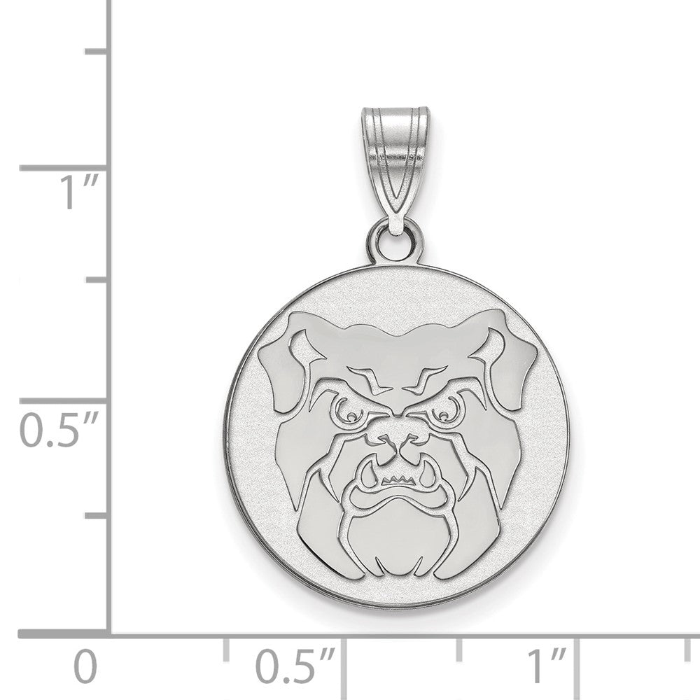 Sterling Silver Rhodium-plated LogoArt Butler University Bulldog Large Pendant