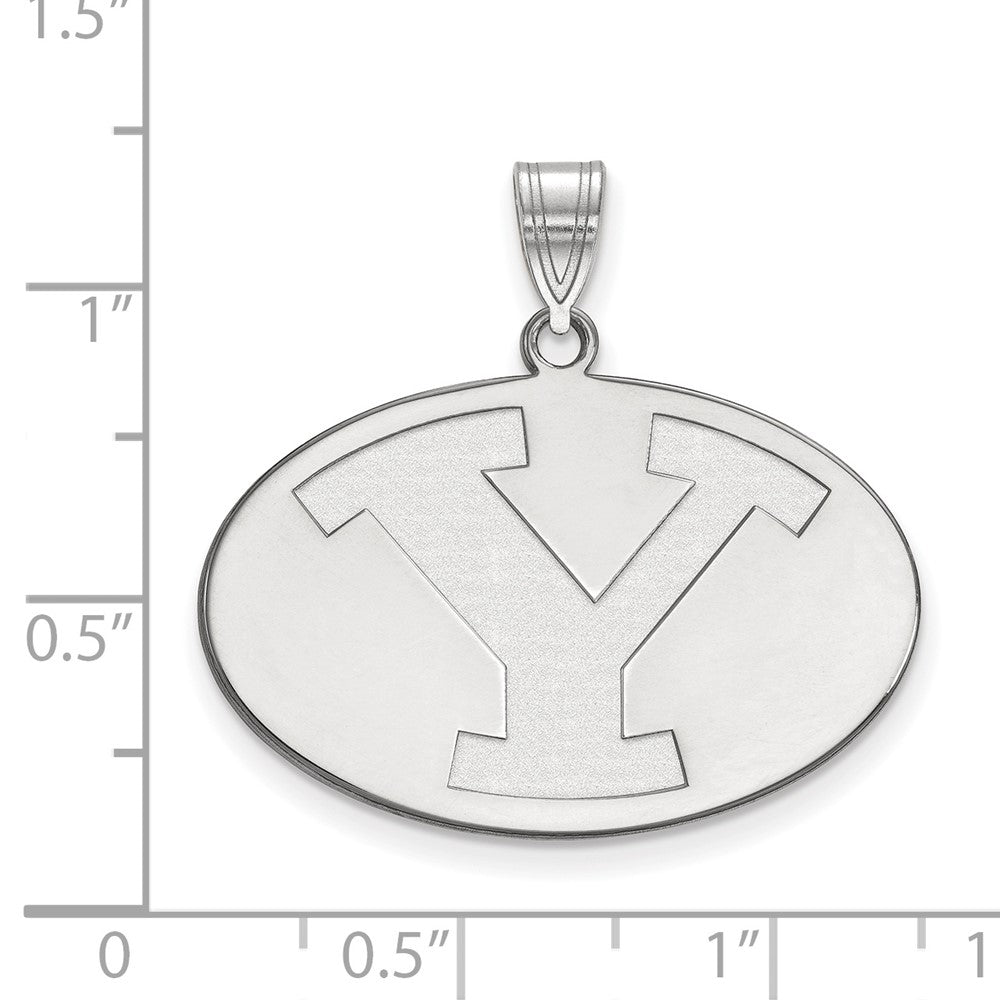 14k White Gold LogoArt Brigham Young University Letter Y Large Pendant