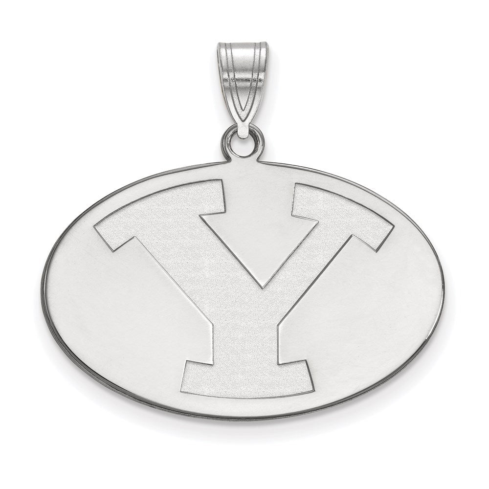 Sterling Silver Rhodium-plated LogoArt Brigham Young University Letter Y Large Pendant