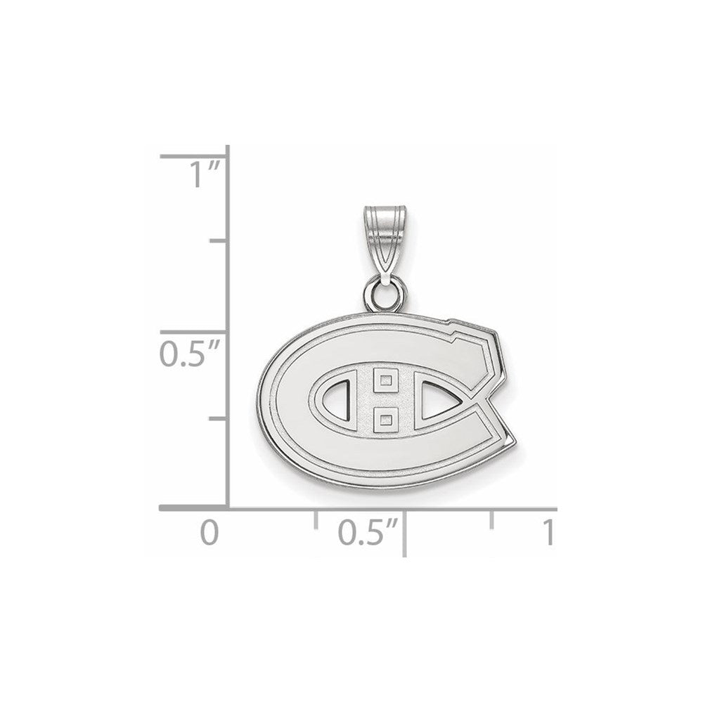 14k White Gold NHL LogoArt Montreal Canadiens Small Pendant