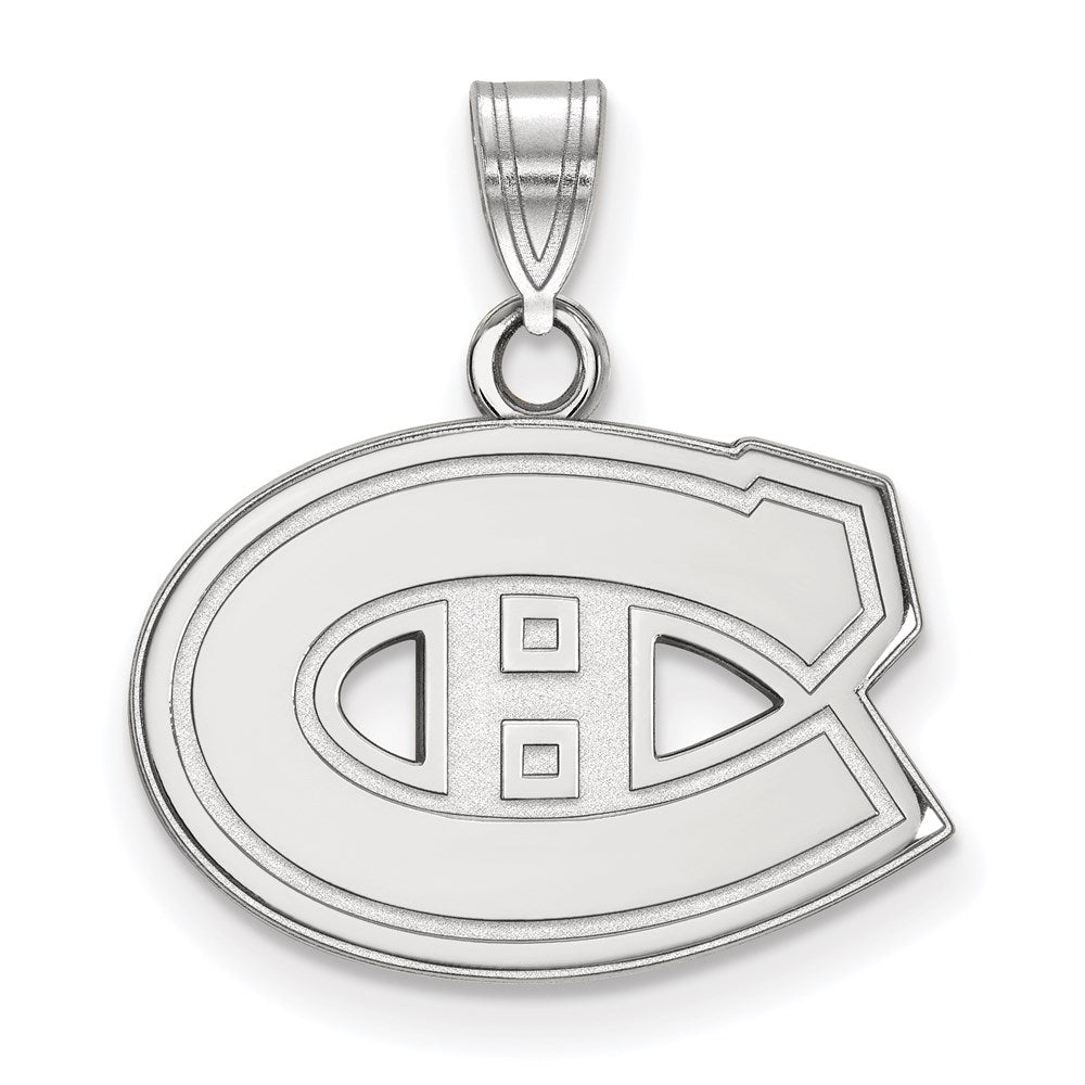 10k White Gold NHL LogoArt Montreal Canadiens Small Pendant