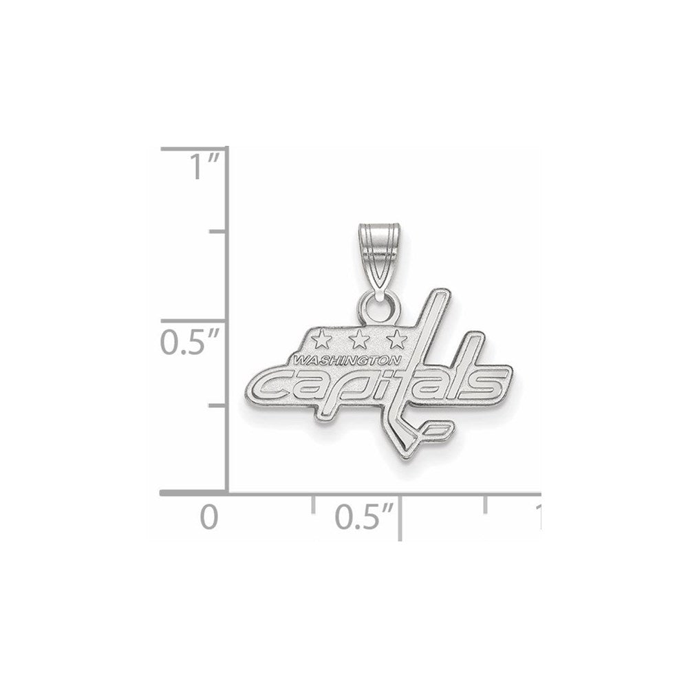 14k White Gold NHL LogoArt Washington Capitals Small Pendant