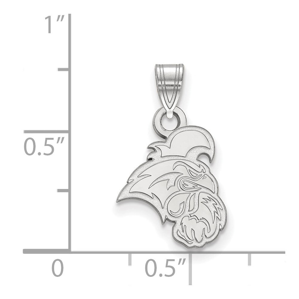 Sterling Silver Rhodium-plated LogoArt Coastal Carolina University Chanticleer Small Pendant