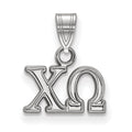 Sterling Silver Rhodium-plated LogoArt Chi Omega Sorority Greek Letters Small Pendant