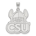 10k White Gold LogoArt Cleveland State University Extra Large Pendant