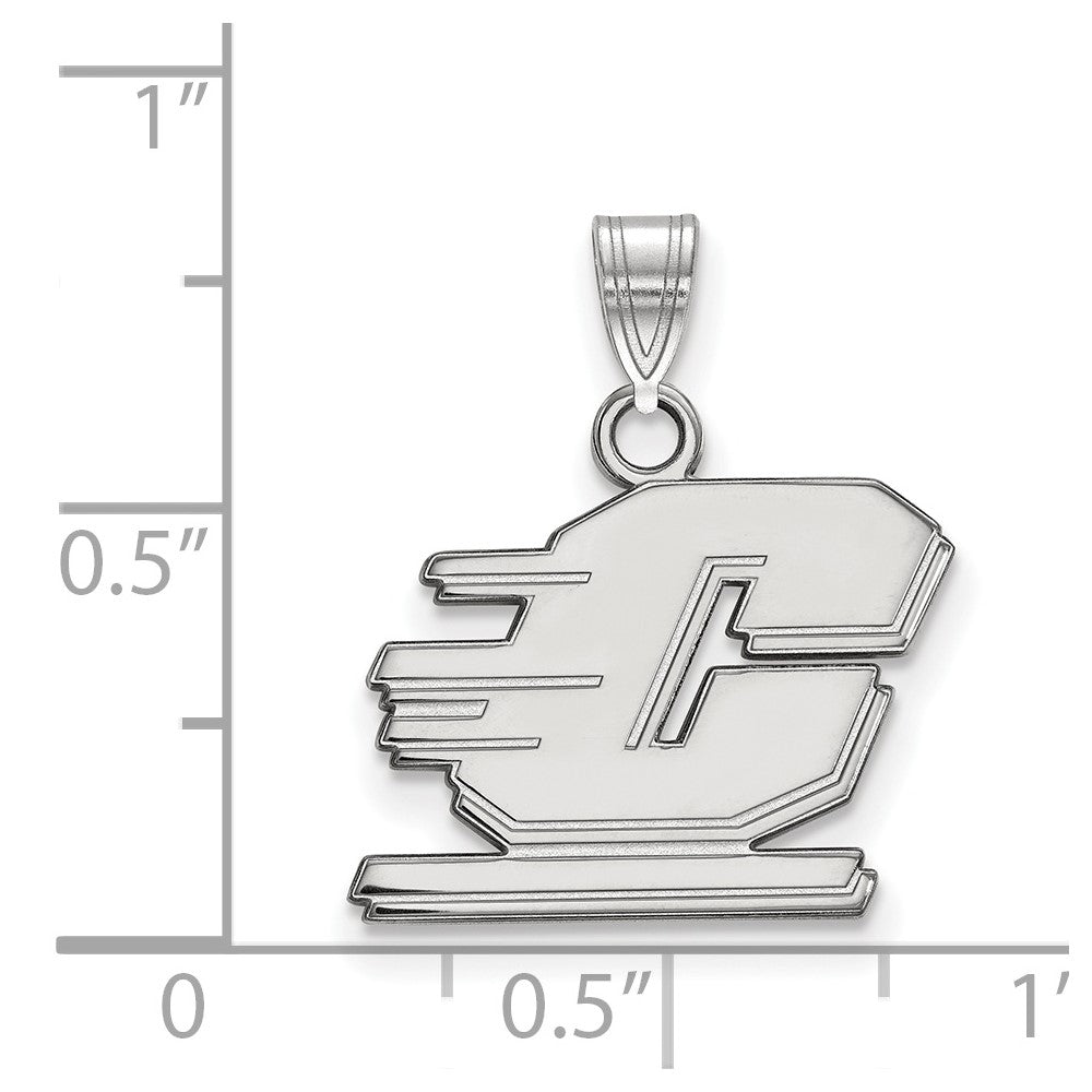 14k White Gold LogoArt Central Michigan University Letter C Small Pendant