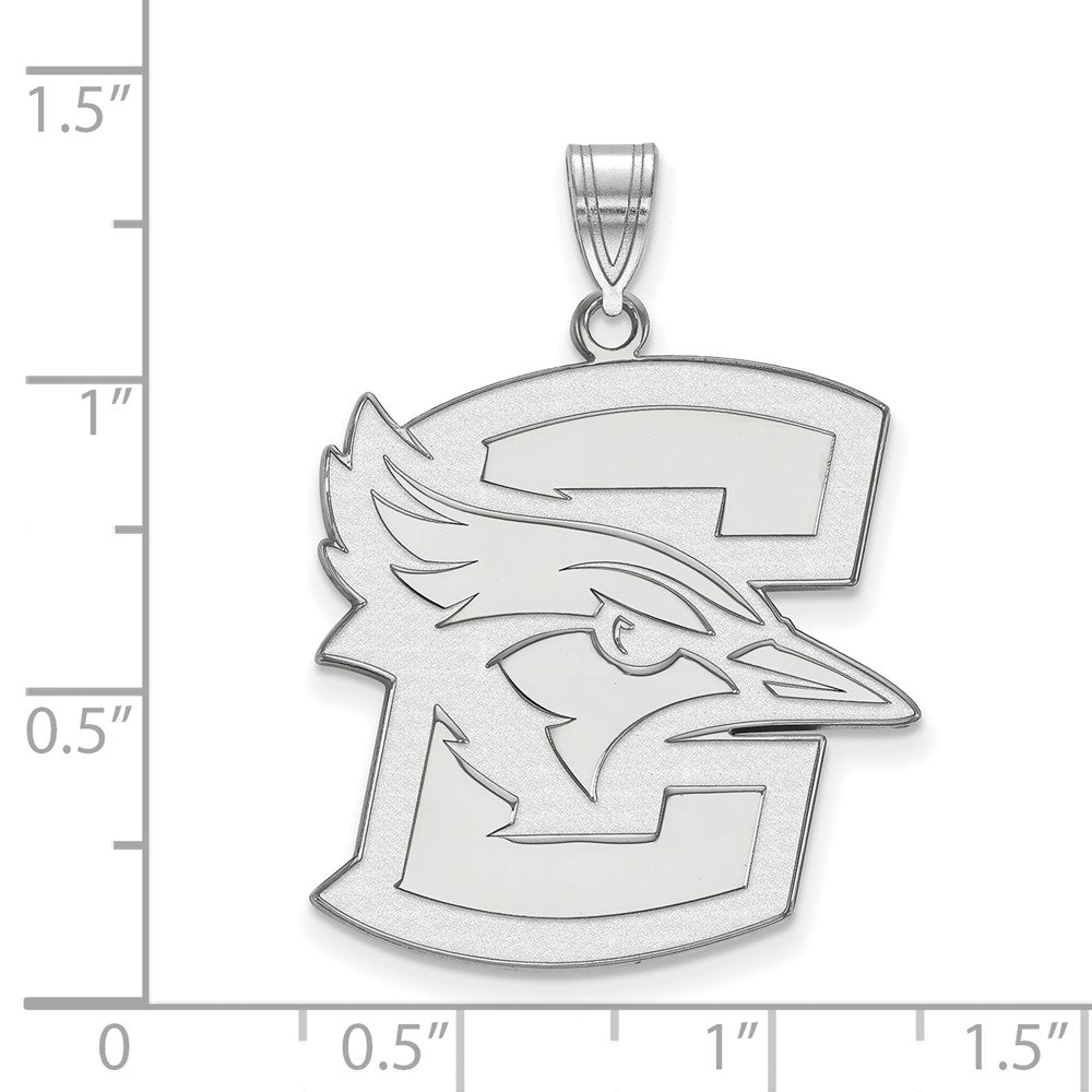 Sterling Silver Rhodium-plated LogoArt Creighton University Bluejay Extra Large Pendant
