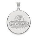 14k White Gold LogoArt California State University San Bernardino Coyotes Extra Large Disc Pendant