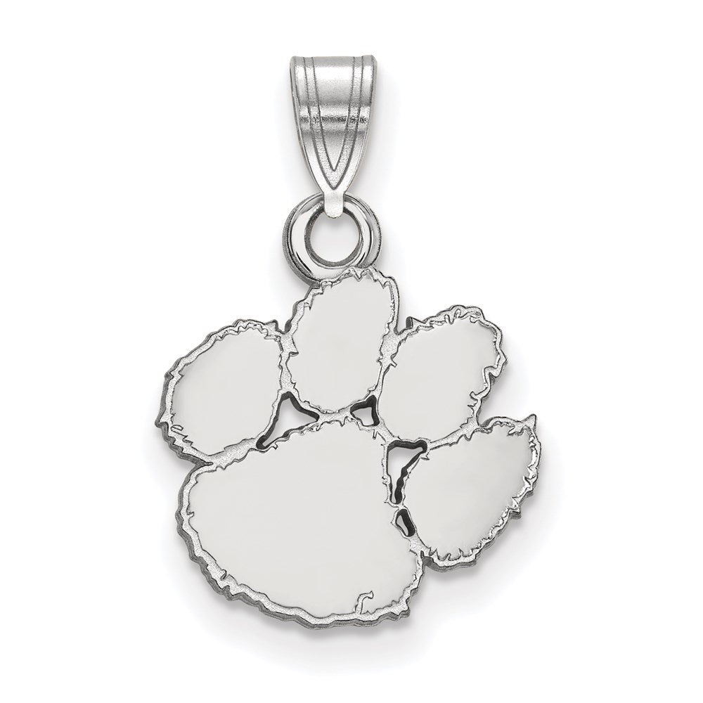 10k White Gold LogoArt Clemson University Tiger Paw Small Pendant