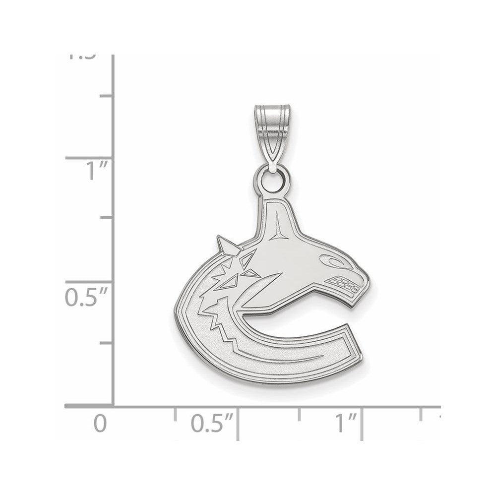 10k White Gold NHL LogoArt Vancouver Canucks Large Pendant