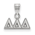 Sterling Silver Rhodium-plated LogoArt Delta Delta Delta Sorority Greek Letters Small Pendant