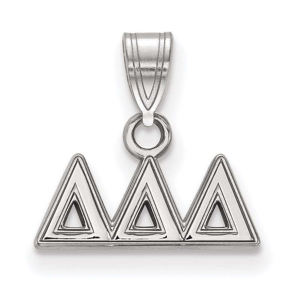 Sterling Silver Rhodium-plated LogoArt Delta Delta Delta Sorority Greek Letters Small Pendant