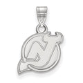 10k White Gold NHL LogoArt New Jersey Devils Small Pendant