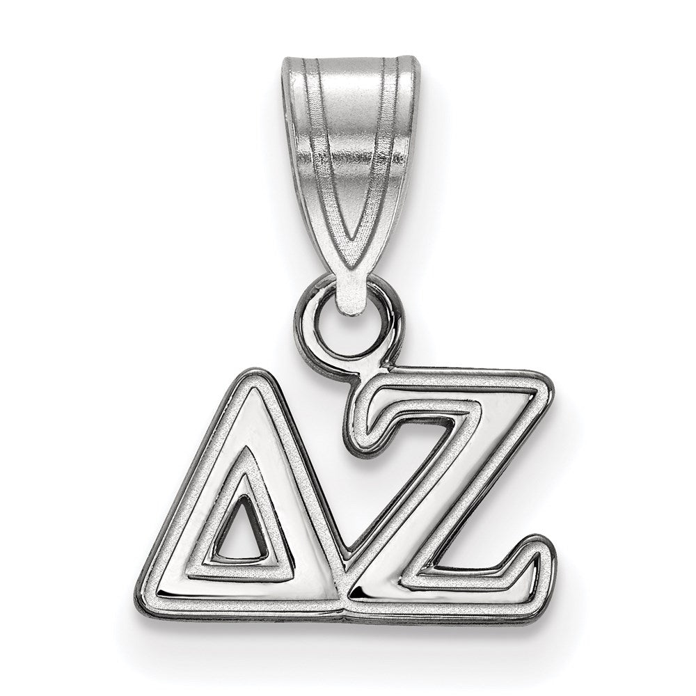 Sterling Silver Rhodium-plated LogoArt Delta Zeta Sorority Greek Letters Small Pendant