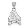 Sterling Silver Rhodium-plated LogoArt East Carolina University Pirate Small Pendant