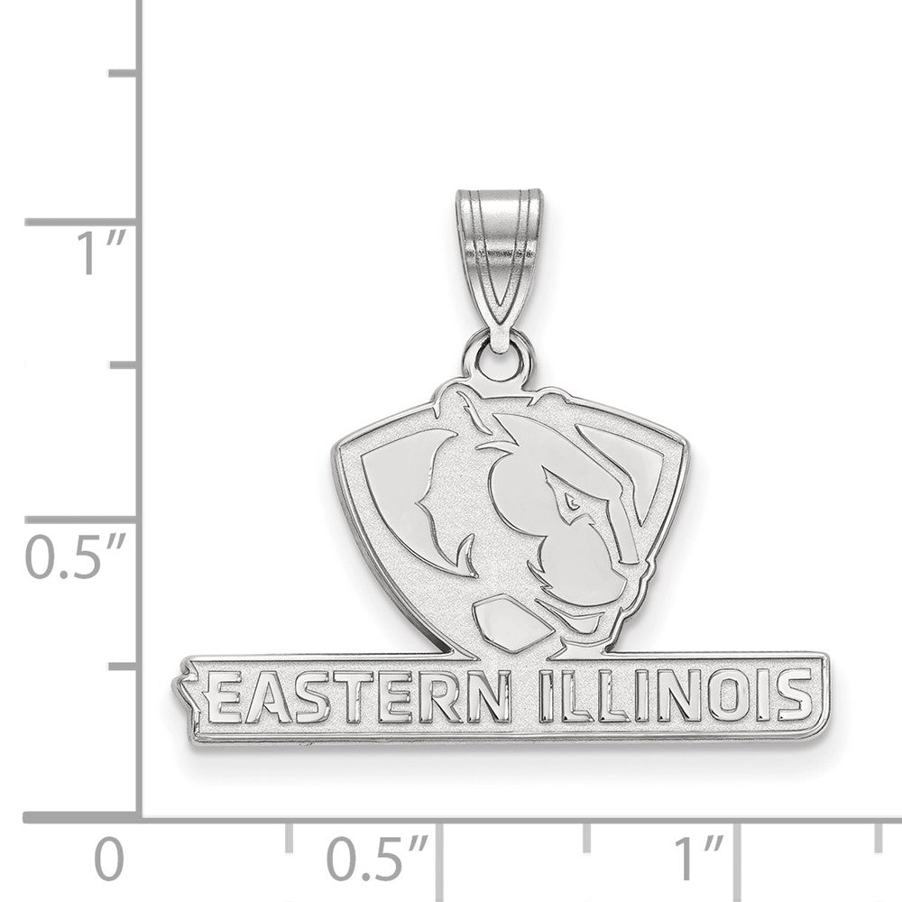 Sterling Silver Rhodium-plated LogoArt Eastern Illinois University Medium Pendant
