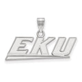 Sterling Silver Rhodium-plated LogoArt Eastern Kentucky University E-K-U Small Pendant