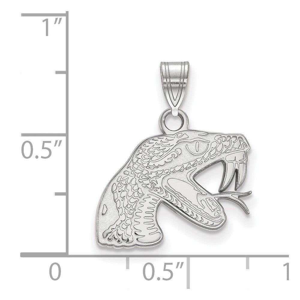 10k White Gold LogoArt Florida A and M University Rattler Small Pendant